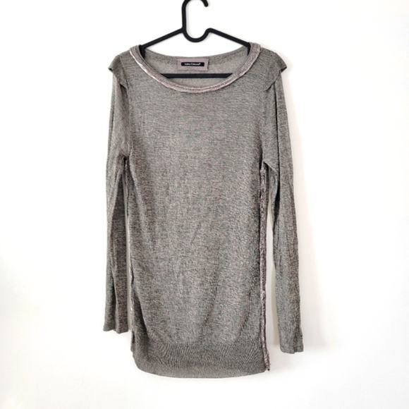 Luisa Cerano Women's Gray Crew Neck Long Sleeve Pullover  Size 8 - Picture 1 of 10